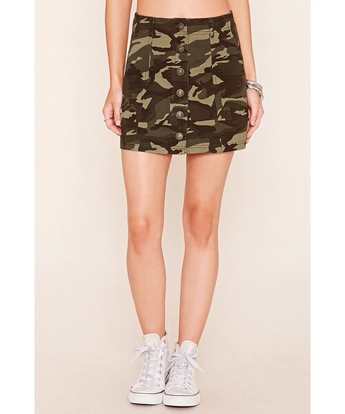 FOREVER 21(フォーエバー トゥエンティーワン)の「FOREVER 21 Camo Print Mini Skirt(スカート・レディース・Green・24/25/26/27/28/29/30/31)」の6枚目の写真