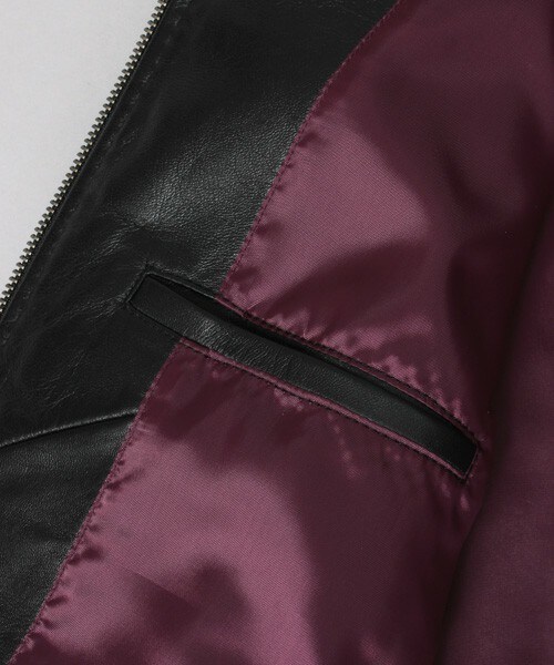 MEN'S BIGI（メンズビギ）の「【Safari（サファリ）11月号 P332 掲載商品】ラムレザージャケット/大人レザー（ライダースジャケット・メンズ・ブラック/ネイビー/キャメル・S/M/L）」の19枚目の写真