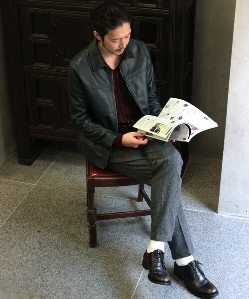 MEN'S BIGI（メンズビギ）の「【Safari（サファリ）11月号 P332 掲載商品】ラムレザージャケット/大人レザー（ライダースジャケット・メンズ・ブラック/ネイビー/キャメル・S/M/L）」の5枚目の写真