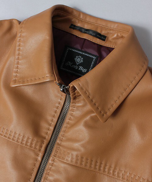 MEN'S BIGI（メンズビギ）の「【Safari（サファリ）11月号 P332 掲載商品】ラムレザージャケット/大人レザー（ライダースジャケット・メンズ・ブラック/ネイビー/キャメル・S/M/L）」の22枚目の写真