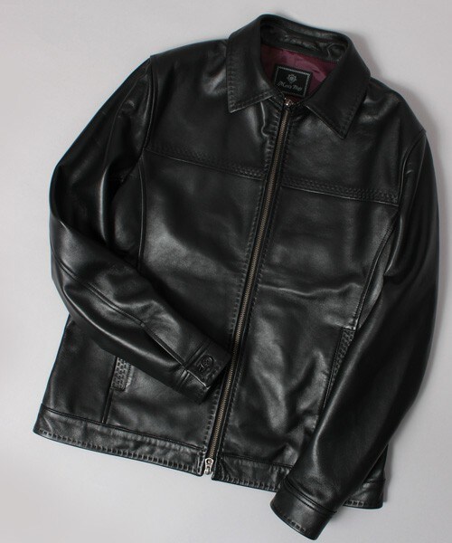 MEN'S BIGI（メンズビギ）の「【Safari（サファリ）11月号 P332 掲載商品】ラムレザージャケット/大人レザー（ライダースジャケット・メンズ・ブラック/ネイビー/キャメル・S/M/L）」の10枚目の写真