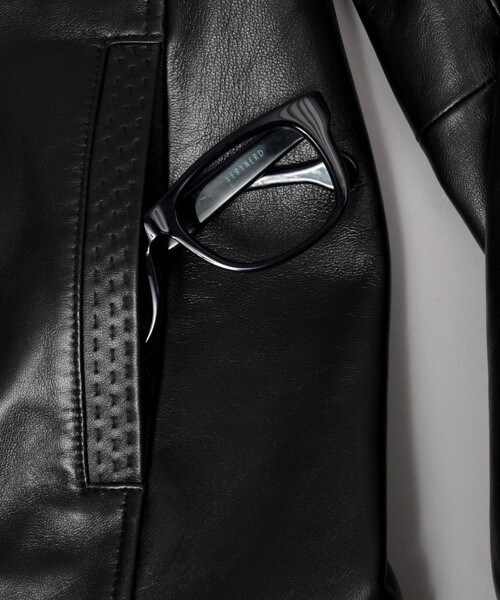 MEN'S BIGI（メンズビギ）の「【Safari（サファリ）11月号 P332 掲載商品】ラムレザージャケット/大人レザー（ライダースジャケット・メンズ・ブラック/ネイビー/キャメル・S/M/L）」の14枚目の写真