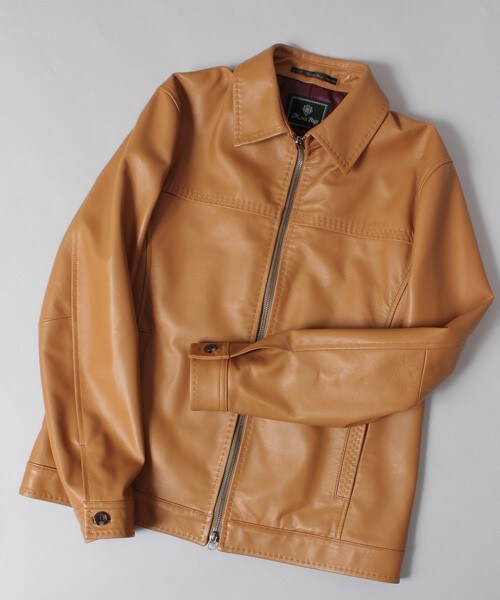 MEN'S BIGI（メンズビギ）の「【Safari（サファリ）11月号 P332 掲載商品】ラムレザージャケット/大人レザー（ライダースジャケット・メンズ・ブラック/ネイビー/キャメル・S/M/L）」の7枚目の写真