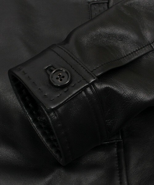 MEN'S BIGI（メンズビギ）の「【Safari（サファリ）11月号 P332 掲載商品】ラムレザージャケット/大人レザー（ライダースジャケット・メンズ・ブラック/ネイビー/キャメル・S/M/L）」の15枚目の写真