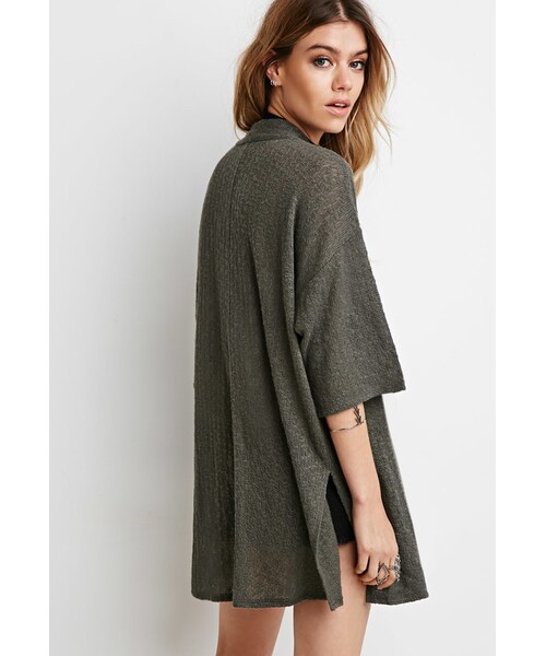 FOREVER 21(フォーエバー トゥエンティーワン)の「FOREVER 21 Textured Knit Cardigan(カーディガン/ボレロ・レディース・White/Green・S/M)」の7枚目の写真