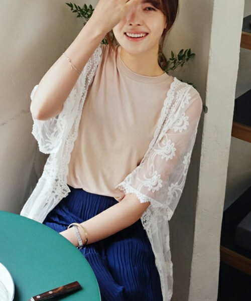 DHOLIC(ディーホリック)の「フラワーレースローブ(その他アウター・レディース・ホワイト/クリーム・FREE)」の1枚目の写真