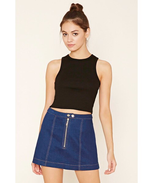 FOREVER 21(フォーエバー トゥエンティーワン)の「FOREVER 21 Stretch Knit Racerback Tank(タンクトップ・レディース・Black/Yellow・S/M/L)」の1枚目の写真