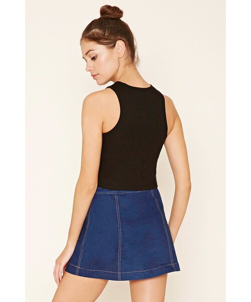 FOREVER 21(フォーエバー トゥエンティーワン)の「FOREVER 21 Stretch Knit Racerback Tank(タンクトップ・レディース・Black/Yellow・S/M/L)」の6枚目の写真