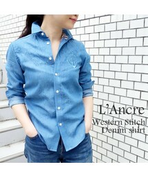 L'Ancre | アンカー　テンセルデニム　ステッチシャツ(シャツ/ブラウス)