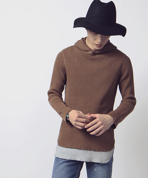 FREAK'S STORE（フリークスストア）の「[送料無料]予約商品 ピグメントビッグワッフルパーカー（トップス・メンズ・オフホワイト/チャコールグレー/ブラウン/オリーブ・M/L）」の3枚目の写真