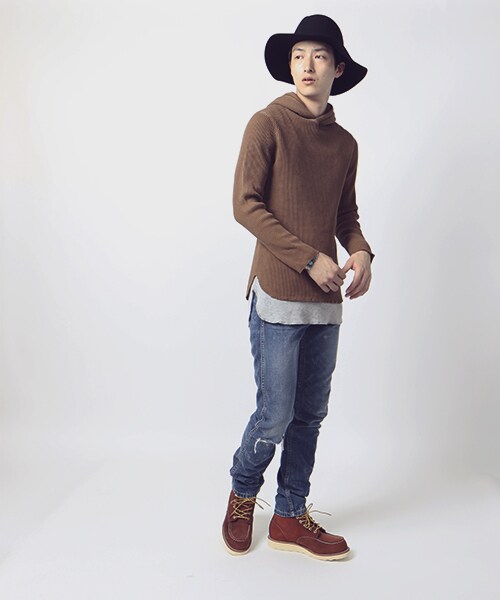 FREAK'S STORE（フリークスストア）の「[送料無料]予約商品 ピグメントビッグワッフルパーカー（トップス・メンズ・オフホワイト/チャコールグレー/ブラウン/オリーブ・M/L）」の11枚目の写真