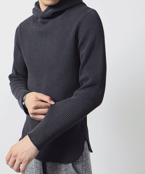 FREAK'S STORE（フリークスストア）の「[送料無料]予約商品 ピグメントビッグワッフルパーカー（トップス・メンズ・オフホワイト/チャコールグレー/ブラウン/オリーブ・M/L）」の6枚目の写真