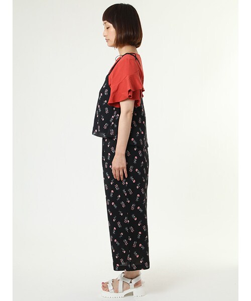 w closet(ダブルクローゼット)の「小花柄ジョーゼットセットアップ(その他・レディース・Lグレー/ブラック・FREE)」の4枚目の写真