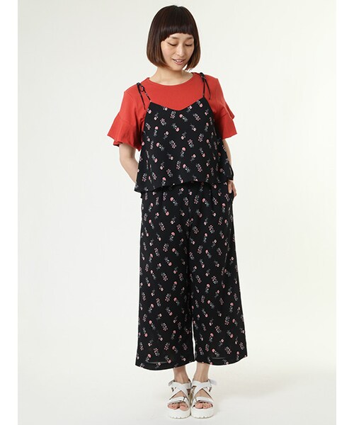 w closet(ダブルクローゼット)の「小花柄ジョーゼットセットアップ(その他・レディース・Lグレー/ブラック・FREE)」の3枚目の写真