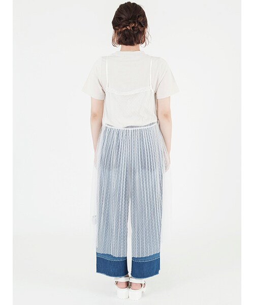 w closet（ダブルクローゼット）の「ドットチュールワンピース×Tシャツセット（ワンピース/ドレス・レディース・オフホワイト/ピンク/ボルドー オンライン先行カラー/ブラック・FREE）」の7枚目の写真