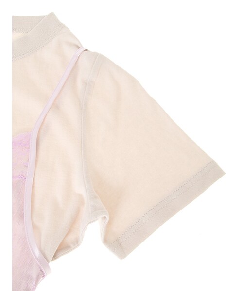 w closet（ダブルクローゼット）の「ドットチュールワンピース×Tシャツセット（ワンピース/ドレス・レディース・オフホワイト/ピンク/ボルドー オンライン先行カラー/ブラック・FREE）」の9枚目の写真