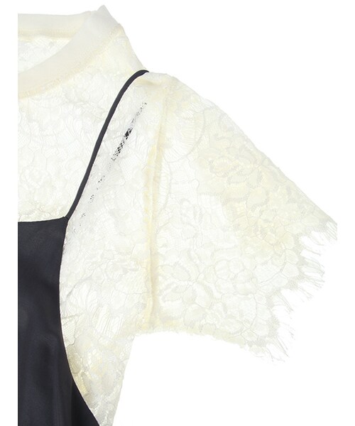 w closet（ダブルクローゼット）の「レースインナー×キャミワンピセット（ワンピース/ドレス・レディース・エクリュ/スミクロ/Lグレー/ピンク・FREE）」の9枚目の写真