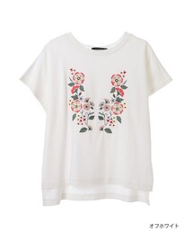 w closet | 刺繍入りフレンチスリーブプルオーバー(トップス)