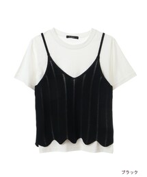 w closet | 透かしニットビスチェ×Tシャツセット(トップス)