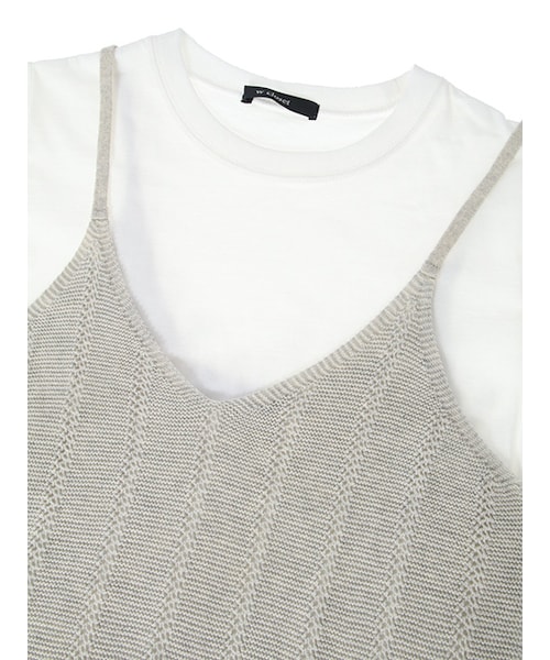 w closet(ダブルクローゼット)の「透かしニットビスチェ×Tシャツセット(トップス・レディース・グレー/ブルー/レッド/ブラック・FREE)」の8枚目の写真