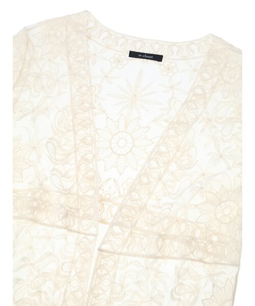 w closet（ダブルクローゼット）の「総刺繍チュールガウン（トップス・レディース・エクリュ/ブラック・FREE）」の6枚目の写真