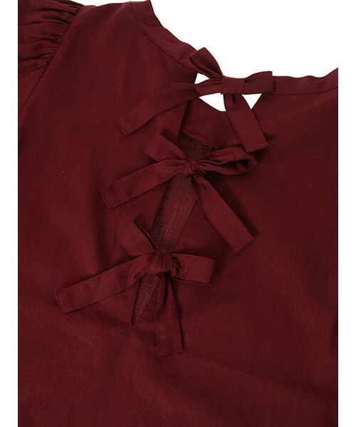 w closet（ダブルクローゼット）の「リボン付きバルーンスリーブプルオーバー（トップス・レディース・オレンジベージュ/ボルドー/ブラック・FREE）」の10枚目の写真