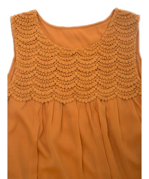 w closet(ダブルクローゼット)の「スカラップレースチュニック(トップス・レディース・オフホワイト/オレンジ/カーキ・FREE)」の7枚目の写真