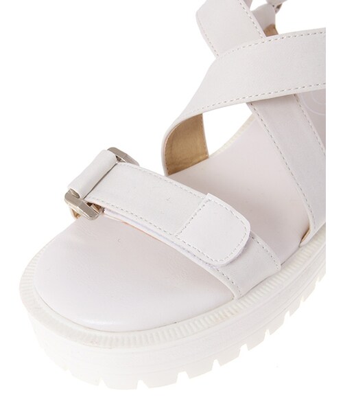 w closet（ダブルクローゼット）の「テープベルトスポサン（シューズ・レディース・ホワイト/ブラック・M/L）」の6枚目の写真