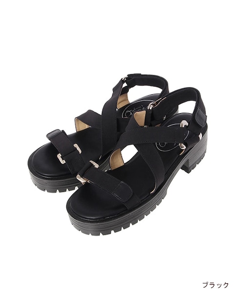 w closet（ダブルクローゼット）の「テープベルトスポサン（シューズ・レディース・ホワイト/ブラック・M/L）」の2枚目の写真