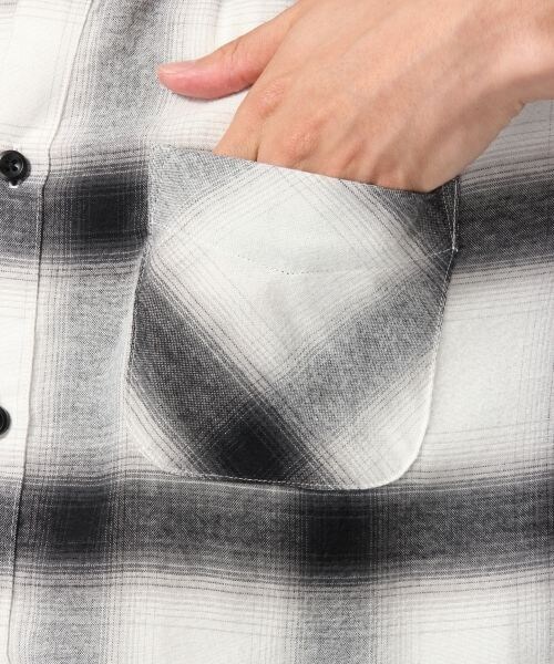 HARE（ハレ）の「チェックスキッパーシャツ5分袖（トップス・オフホワイト/ブラック/ボルドー・S/M）」の10枚目の写真