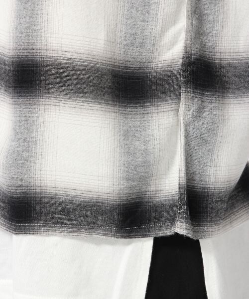 HARE（ハレ）の「チェックスキッパーシャツ5分袖（トップス・オフホワイト/ブラック/ボルドー・S/M）」の14枚目の写真