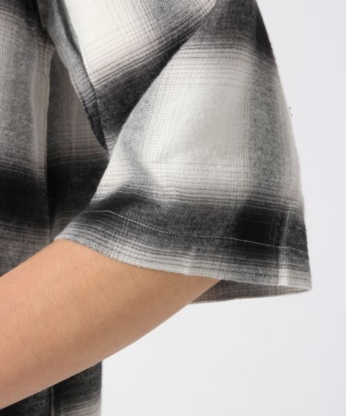 HARE（ハレ）の「チェックスキッパーシャツ5分袖（トップス・オフホワイト/ブラック/ボルドー・S/M）」の13枚目の写真