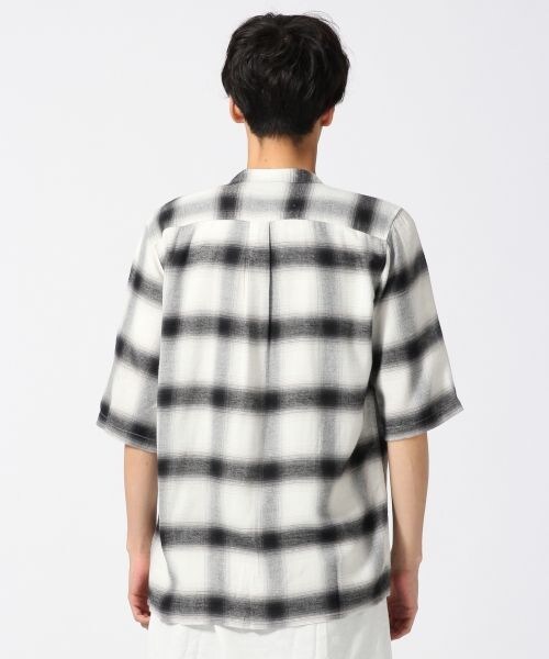 HARE（ハレ）の「チェックスキッパーシャツ5分袖（トップス・オフホワイト/ブラック/ボルドー・S/M）」の8枚目の写真