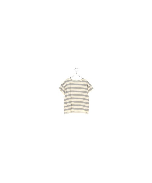earth music&ecology(アースミュージックアンドエコロジー)の「ボーダーゆるTシャツ(トップス・オフホワイト/杢グレー/ブルー/ネイビー・F)」の2枚目の写真