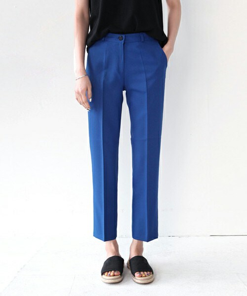 DHOLIC（ディーホリック）の「ハイウエストスリムレッグスラックスパンツ（スラックス・レディース・ブラック/アイボリー/ブルー/スカイブルー・S/M/L）」の3枚目の写真