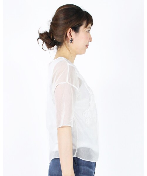 45R（フォーティファイブアール）の「綿チュール歳時記Tシャツ 