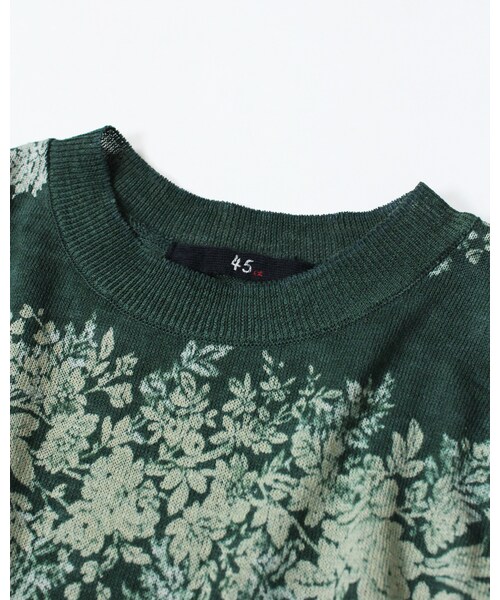 45R（フォーティファイブアール）の「ギマウォールフラワーボーダープリントキャミソール（トップス・レディース・シロベース/グリーンベース・2-M/3-L）」の7枚目の写真