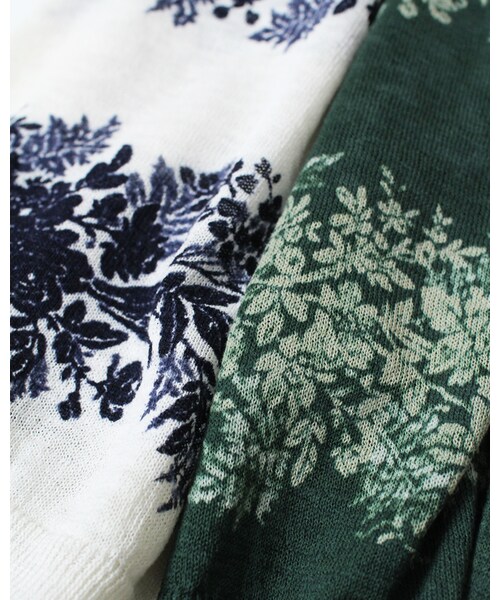 45R（フォーティファイブアール）の「ギマウォールフラワーボーダープリントキャミソール（トップス・レディース・シロベース/グリーンベース・2-M/3-L）」の9枚目の写真