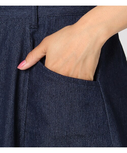 PAGEBOY（ページボーイ）の「前ボタン台形スカート（スカート・レディース・ライトブルー/カーキ/インディゴ）」の8枚目の写真