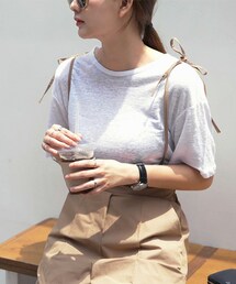 DHOLIC | ラウンドネックリネンTシャツ(Tシャツ/カットソー)