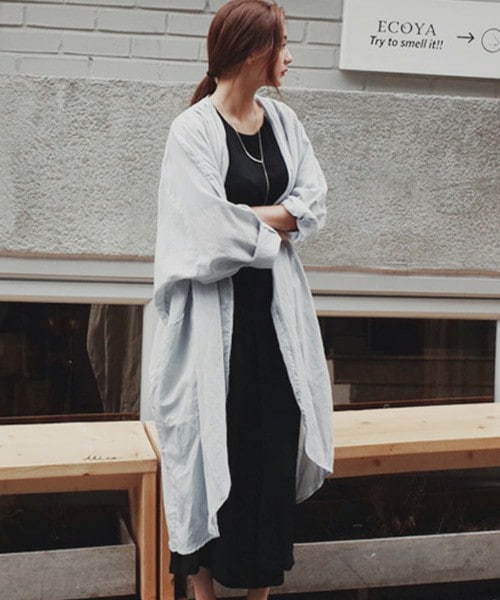 DHOLIC（ディーホリック）の「2TYPEオーバーシルエットロングローブ（その他アウター・レディース・グリーンB/ネイビーB/ネイビーＡ/ブルーグレーＡ・FREE）」の4枚目の写真