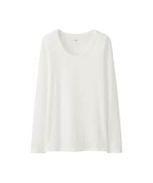UNIQLO | WOMEN スーピマコットンモダールクルーネックT（長袖）(Tシャツ/カットソー)
