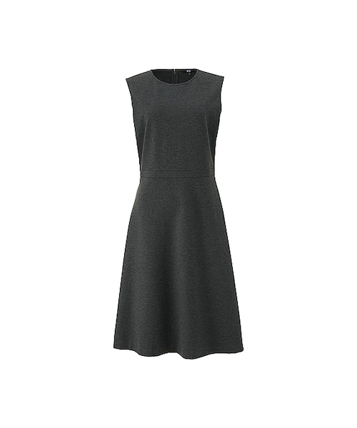 UNIQLO（ユニクロ）の「WOMEN ポンチフレアワンピース（ノースリーブ）（ワンピース・レディース・BLACK 09/GRAY 06/BROWN 37・XS/XL/L/XXL/M/S）」の2枚目の写真