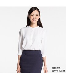 UNIQLO | レーヨンエアリースタンドブラウス（7分袖）(シャツ/ブラウス)