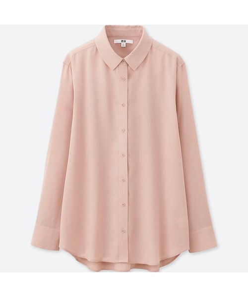 UNIQLO（ユニクロ）の「レーヨンエアリーブラウス（長袖）（シャツ/ブラウス・レディース・BLACK 09/PINK 10/WHITE 00・XS/M/3XL/XXL/XL/S/L）」の3枚目の写真