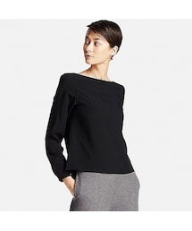 UNIQLO | WOMEN レーヨンエアリーTブラウス（長袖）(シャツ/ブラウス)