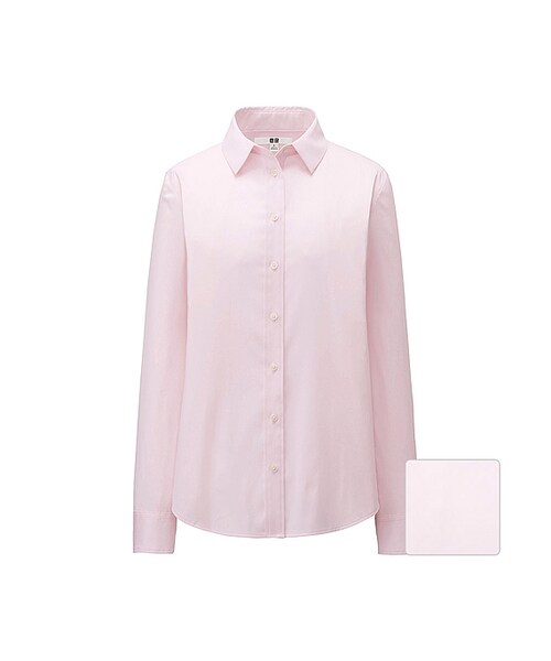 UNIQLO（ユニクロ）の「スーピマコットンストレッチシャツ（長袖）（シャツ/ブラウス・レディース・BLACK 09/PINK 12/WHITE 00/LIGHT BLUE 60/PINK 10/BLUE 61/LIGHT PURPLE 70・XL/3XL/L/S/XS/M/XXL）」の6枚目の写真