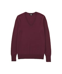 UNIQLO | WOMEN エクストラファインメリノVネックセーター（長袖）(ニット/セーター)