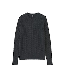 UNIQLO | WOMEN コットンカシミヤケーブルセーター（長袖）(ニット/セーター)