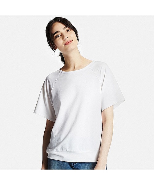 UNIQLO（ユニクロ）の「WOMEN エアリズムリラックスT（半袖）（Tシャツ/カットソー・レディース・GRAY 03/BLACK 09/WHITE 00・M/XS/L/S/XL）」の2枚目の写真